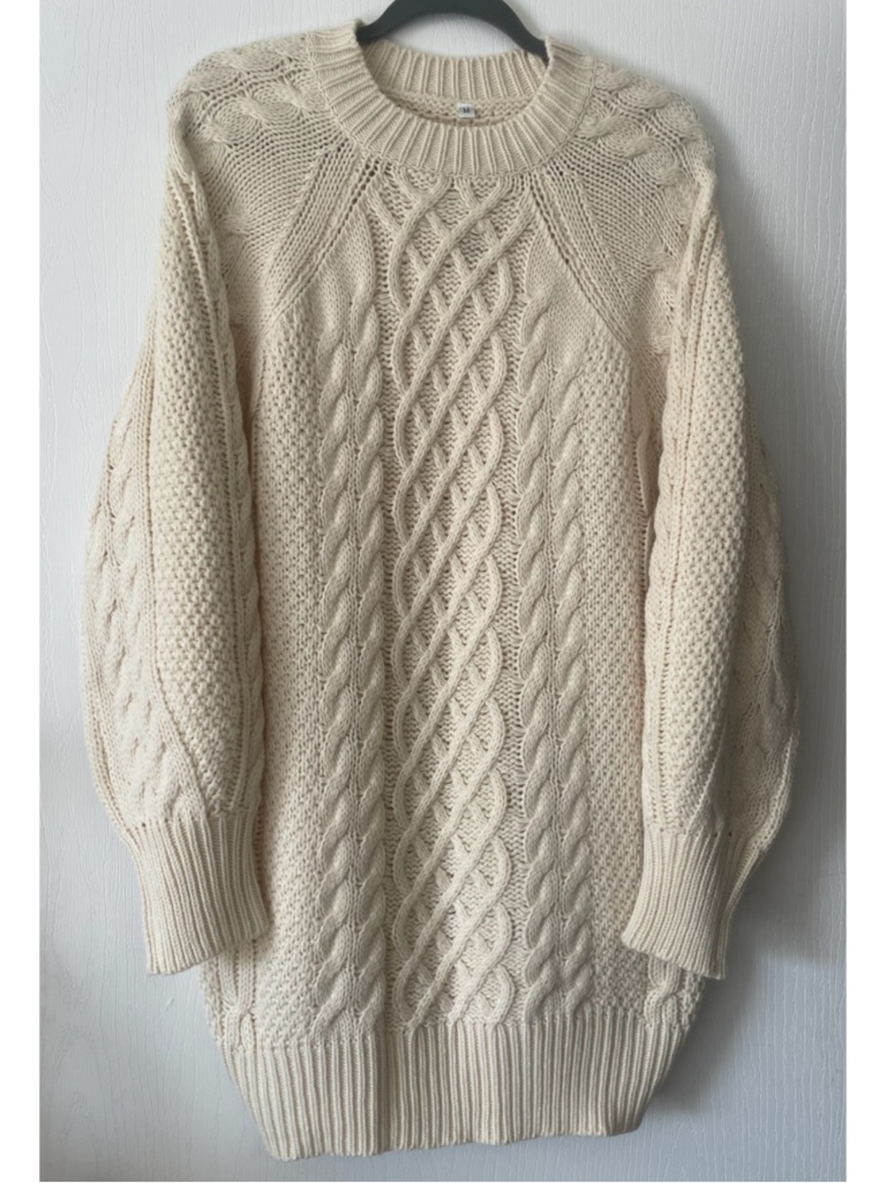 Cream Cable Knit Women's Sweater Dress • retail $70